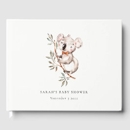 Elegant Cute Cudely Koala Foliage Baby Shower Gästböcker