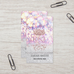 Elegant Cute Elegant Bokeh Diamonds Lotus Visitkort