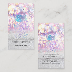 Elegant Cute Elegant Bokeh holografik Lotus Visitkort