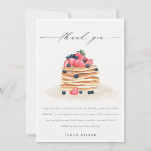 Elegant Cute Fruit Pancake Watercolor Baby Shower Tack Kort
