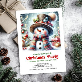 Elegant cute funny snowman holiday invite festive inbjudningar