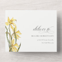 Elegant Cute Gult Daffodil Blommigt Bröllop