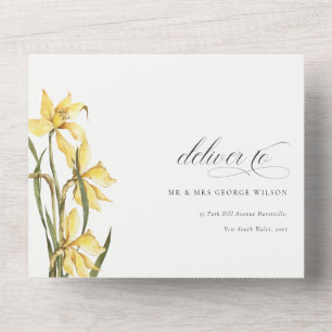 Elegant Cute Gult Daffodil Blommigt Bröllop