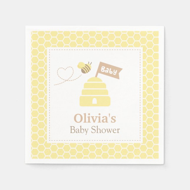 Elegant Cute Humla Baby Shower Supplies Pappersservett (Framsidan)