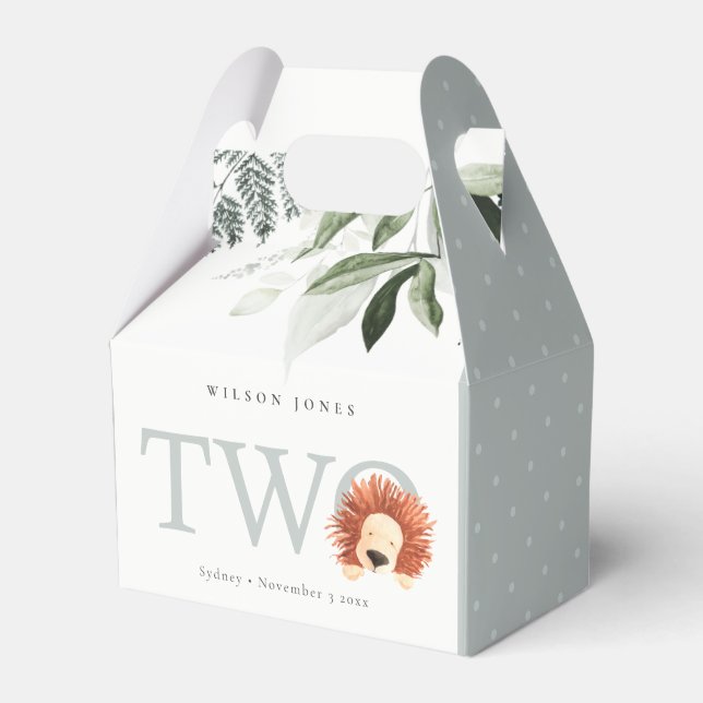 Elegant Cute Lejon Foliage Andra Födelsedagsfesten Presentaskar (Framsidan Sidan)