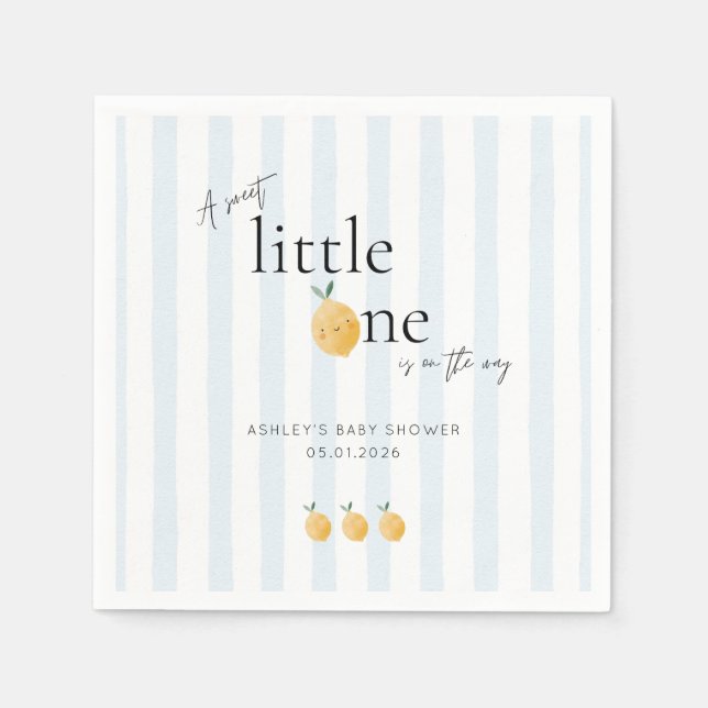 Elegant Cute Lemon Citrus Baby Shower Pappersservett (Framsidan)