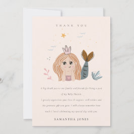 Elegant Cute Little Sea Sjöjungfru Baby Shower Tack Kort