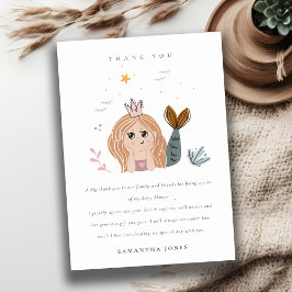 Elegant Cute Little Sea Sjöjungfru Baby Shower Tack Kort