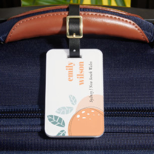 Elegant Cute Orange Abstrakt Bold Fruktig Citrus Bagagebricka