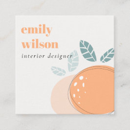 Elegant Cute Orange Abstrakt Bold Fruktig Citrus Fyrkantigt Visitkort