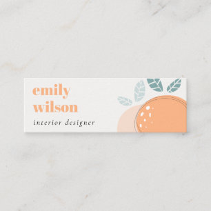Elegant Cute Orange Abstrakt Bold Fruktig Citrus Mini Visitkort