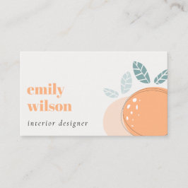 Elegant Cute Orange Abstrakt Bold Fruktig Citrus Visitkort
