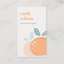 Elegant Cute Orange Abstrakt Bold Fruktig Citrus Visitkort