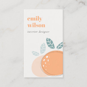 Elegant Cute Orange Abstrakt Bold Fruktig Citrus Visitkort