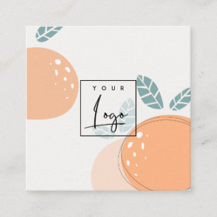 Elegant Cute Orange Abstrakt Fruktig Citrus Logoty Fyrkantigt Visitkort
