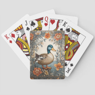 Elegant Cute Plump Anka Vintage Blommigt Casinokort