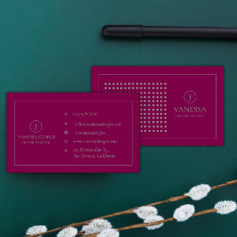 Elegant Cute Red Modern Monogram-Anpassningsbar Visitkort