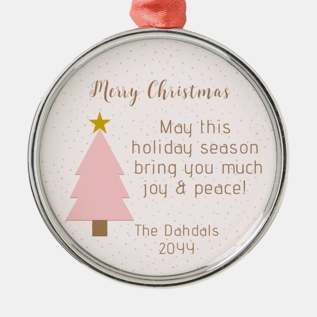 Elegant Cute Solo Rosa Julgran, Golden Star Julgransprydnad Metall (Framsidan)