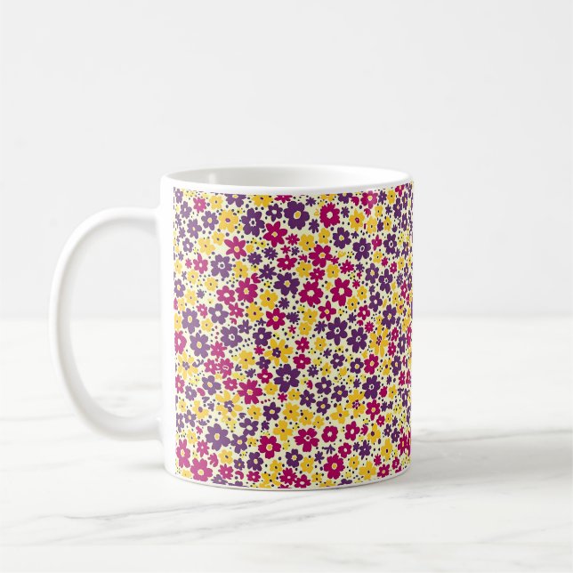 Elegant Cute Sophisticated Chic Romantic Blommigt Kaffemugg (Vänster)