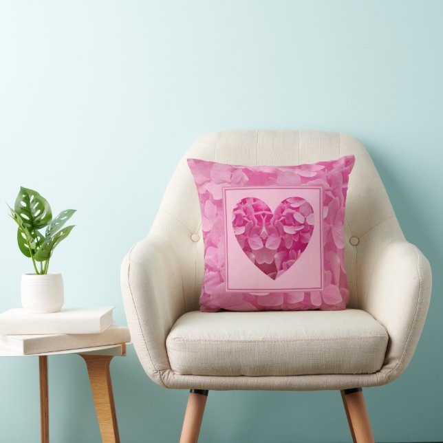 Elegant Cute Vår Rosa Blommigt Heart Dekorativ kud Kudde (Stol)