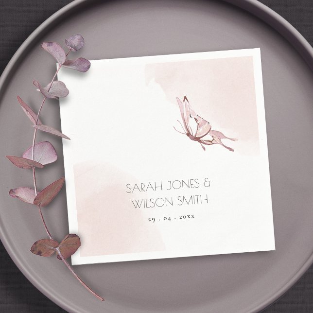 ELEGANT CUTE  VATTENFÄRGSMÖR BRÖLLOP PAPPERSSERVETT (Skapare uppladdad)