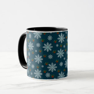 Elegant Cute Winter Snöflingor jul Mönster Mugg