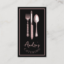 Elegant Cutlery Logotyp Catering Black