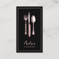 Elegant Cutlery Utensils Logotyp Catering Black