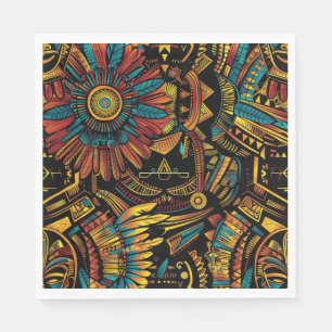 Elegant Cyan "Aztec Dream" Festive Papper Napkins Pappersservett