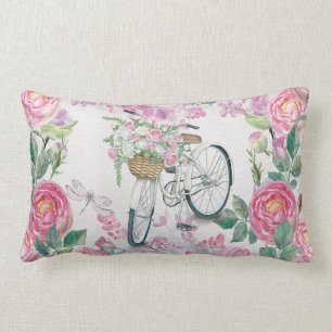 Elegant cykel och blommor lumbarkudde