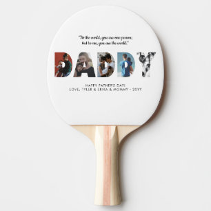 Elegant DADDY Photo Collage Lycklig Fars dag Pingisracket