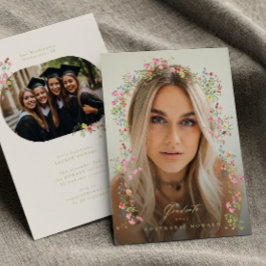 elegant daety blommigt Arch vår-foto studenten Meddelande