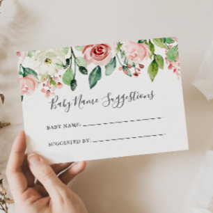 Elegant Daety Blommigt Baby Namn förslagskort Visitkort