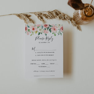Elegant Daety Blommigt Bröllop Menu Choice OSA Kort