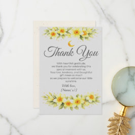 Elegant Daffodil Baby Shower Thank You Card Tack Kort