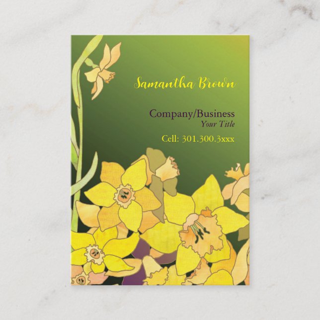 Elegant Daffodils Hip Mode Visitkort (Framsida)