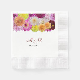 Elegant Dahlia Blommigt Bröllop Napkins Pappersservett