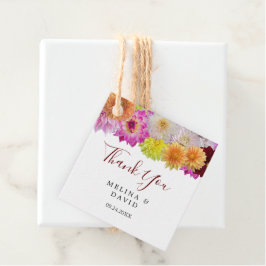 Elegant Dahlia Blommigt Tack Gåvor Etiketter