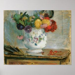 Elegant Dahlia Flowers Artistic Print Poster