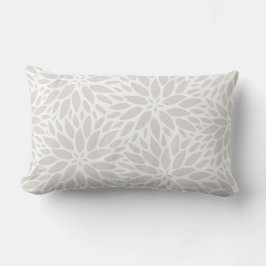 Elegant Dahlias Grått & White Lumbar Pillow Lumbarkudde
