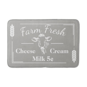 Elegant Dairy Cow Farm Taupe Badrumsmatta