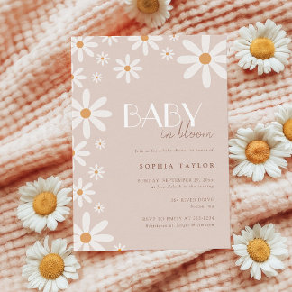 Elegant Daisy Baby i Bloom Baby Shower Inbjudningar