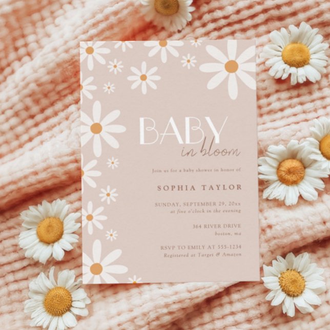 Elegant Daisy Baby i Bloom Baby Shower Inbjudningar (Skapare uppladdad)