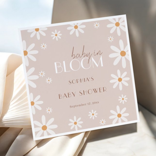 Elegant Daisy Baby i Bloom Baby Shower Pappersservett (Skapare uppladdad)