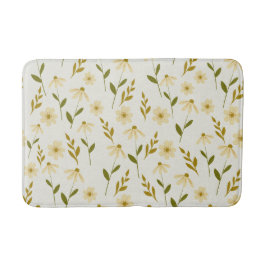 Elegant Daisy Blommigt Design Ivory Greenery Gren Badrumsmatta