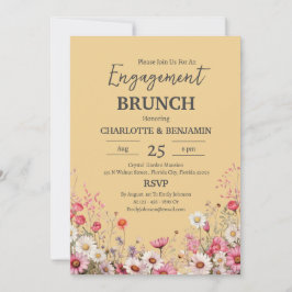 Elegant Daisy Blommigt Förlovning Brunch Party Inbjudningar