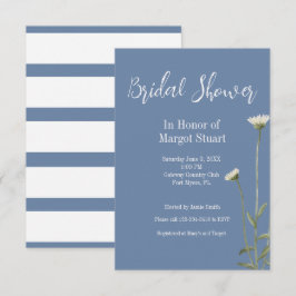 Elegant Daisy Blue Grått Script Stripe-Möhippa