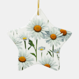 Elegant Daisy Boho Floral Christmas Julgransprydnad Keramik