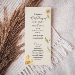 Elegant Daisy Bröllop - platt program