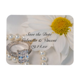 Elegant Daisy Bröllop spara datum Magnet